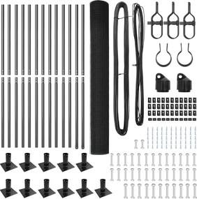 vidaXL Στύλος Περιφράξεων Γκρι 25 x 1,4 μ. (12 x 12 χλστ. δίχτυ)