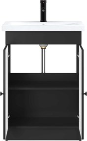 vidaXL Σετ Επίπλων Μπάνιου Μαύρο 78,5 x 37,5 x 81 cm