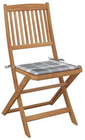 vidaXL Καρέκλες Κήπου Πτυσσόμενες 6 τεμ. από Ξύλο Ακακίας με Μαξιλάρια