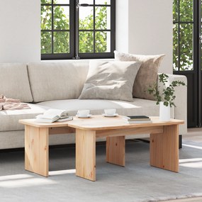 vidaXL Τραπεζάκι σαλονιού 2 pcs Φυσικό 100 x 69 x 35.5 εκ