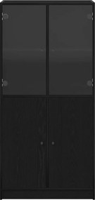 vidaXL Highboard Μαύρη Οξυά 68 x 37 x142 εκ.