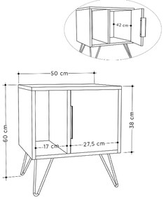 ΚΟΜΟΔΙΝΟ ΜΕΛΑΜΙΝΗΣ GLYNN MEGAPAP ΧΡΩΜΑ ΛΕΥΚΟ 50,2X44,6X60ΕΚ.