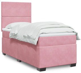 ΚΡΕΒΑΤΙ BOXSPRING ΜΕ ΣΤΡΩΜΑ ΡΟΖ 90X200 ΕΚ. ΒΕΛΟΥΔΙΝΟ 3290809