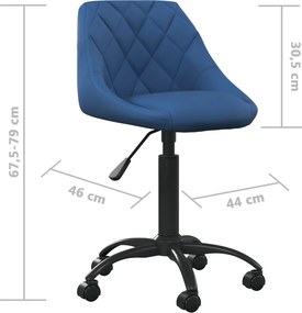 vidaXL Καρέκλα Γραφείου Μπλε Βελούδινη