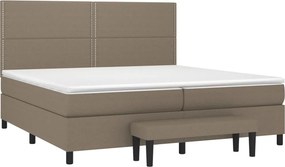 vidaXL Κρεβάτι Boxspring με Στρώμα Taupe 200x200 εκ. Υφασμάτινο