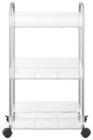 vidaXL Καρότσι αποθήκευσης 3 Επίπεδα Διαφανές 37x28x68 εκ. Ακρυλικό