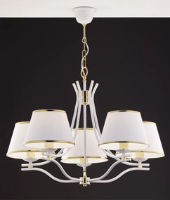 Κρεμαστό Πολύφωτο Samba Φ78cm 5xE27 Λευκό με Χρυσό