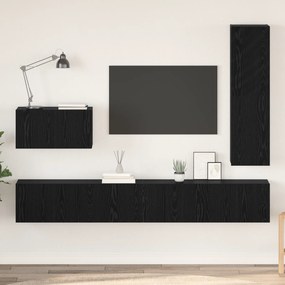 vidaXL Σετ επίπλου τηλεόρασης 4 pcs Μαύρη Δρυς 30.5 x 30 x 110 εκ.