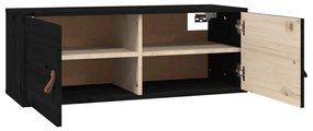 vidaXL Ντουλάπια Τοίχου 2 τεμ. Μαύρα 80x30x30εκ από Μασίφ Ξύλο Πεύκου