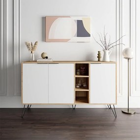 ΜΠΟΥΦΕΣ CLARA MEGAPAP ΧΡΩΜΑ ΦΥΣΙΚΟ ΟΞΙΑΣ - ΛΕΥΚΟ 142X35,6X83ΕΚ.
