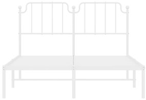 Πλαίσιο Κρεβατιού με Κεφαλάρι Λευκό 140x190 εκ. Μεταλλικό - Λευκό