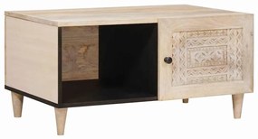 vidaXL Τραπεζάκι σαλονιού Μπεζ 80 x 50 x 40 cm Μασίφ ξύλο μάνγκο