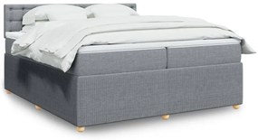 ΚΡΕΒΑΤΙ BOXSPRING ΜΕ ΣΤΡΩΜΑ ΑΝΟΙΧΤΟ ΓΚΡΙ 200X200 ΕΚ. ΥΦΑΣΜΑΤΙΝΟ 3289877