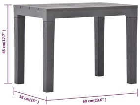 vidaXL Τραπέζι Κήπου με 2 Πάγκους Καφέ Πλαστικό
