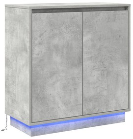vidaXL Κονσόλα με LED Γκρι Σκυρόδεμα 71x34,5x75 εκ από Ξύλο