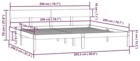 ΠΛΑΙΣΙΟ ΚΡΕΒΑΤΙΟΥ ΓΚΡΙ 200 X 200 ΕΚ. ΑΠΟ ΜΑΣΙΦ ΞΥΛΟ ΠΕΥΚΟΥ 810169