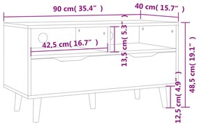 vidaXL Έπιπλο Τηλεόρασης Γκρι Σκυρ. 90x40x48,5 εκ. Επεξεργασμένο Ξύλο