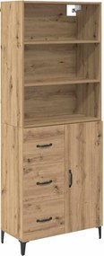 vidaXL Highboard Artisan Oak 69,5 x 34 x 180 εκ. Επεξεργασμένο Ξύλο