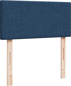 vidaXL Κρεβάτι Boxspring με Στρώμα Μπλε 90x200 εκ.Υφασμάτινο