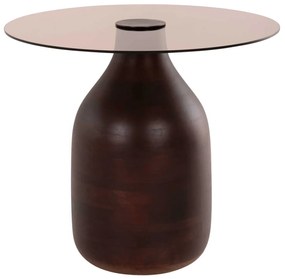 ΒΟΗΘΗΤΙΚΑ ΤΡΑΠΕΖΑΚΙΑ 2ΤΜΧ CHANG HM9668 ΞΥΛΟ MANGO-ΓΥΑΛΙ TOP Φ55x49,5Υ &amp; Φ40x36,5Υεκ.