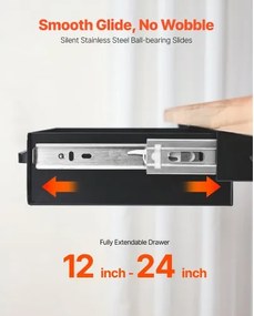 VEVOR 33 cm Under Desk Drawer Organizer Slide-out Drawer Space Saver Home Office