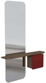 Καθρέπτης Τοίχου One More Look 5820C5620-5 78x15x118cm Dark Oak-Red Umage Steel,Wood
