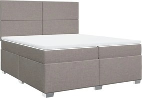 vidaXL Κρεβάτι Boxspring με Στρώμα Taupe 200x200 εκ. Υφασμάτινο