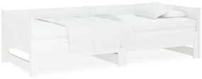 vidaXL Καναπές Κρεβάτι Συρόμενος Λευκός 2x(90x190) εκ. από Μασίφ Πεύκο