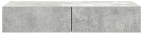 Ράφι τοίχου με συρτάρια Γκρι μπετόν 100x36x19 cm Ξύλο μηχανής 859989