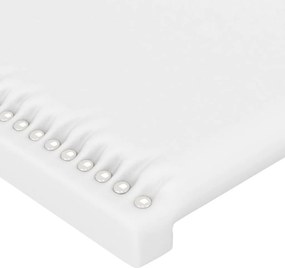 vidaXL Κεφαλάρι Κρεβατιού LED Λευκό 203x16x78/88 εκ. Συνθετ. Δέρμα