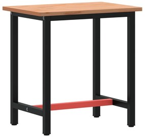 vidaXL Πάγκος Εργασίας 80x55x81,5 εκ. από Μασίφ Ξύλο Οξιάς και Μέταλλο