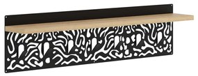 Κρεμάστρα Τοίχου Novo 0234830 80x12,2x20cm Sapphire Oak - Black Μελαμίνη,Μέταλλο