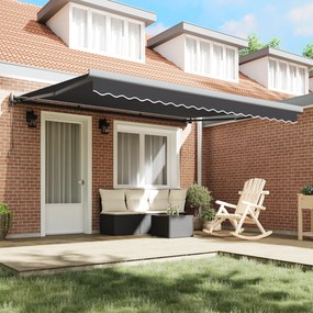 vidaXL Ανασυρόμενη τέντα πορτοκαλί και λευκή 350x250 εκ.