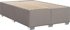 vidaXL Κρεβάτι Boxspring με Στρώμα Taupe 120x190 εκ. Υφασμάτινο