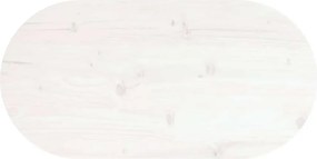 vidaXL Επιφάνεια Τραπεζιού Οβάλ Λευκή 80x40x2,5 εκ. Μασίφ Ξύλο Πεύκου