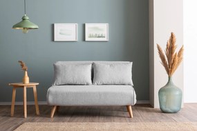 2-Seat Sofa-Bed Folde 2-Seater - Teddy Fabric - Grey Grey