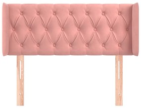 vidaXL Κεφαλάρι με Πτερύγια Ροζ 93x16x78/88 εκ. Βελούδινο