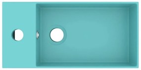 Νιπτήρας Μπάνιου με Υπερχείλιση Ανοιχτό Πράσινο Κεραμικός - Πράσινο