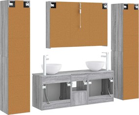 vidaXL Σετ Επίπλων Μπάνιου 6 pcs Γκρι Sonoma