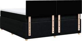 vidaXL Κρεβάτι Boxspring με Στρώμα Μαύρο 180x200 εκ. Υφασμάτινο