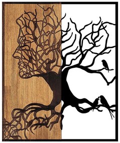 Διακοσμητικό Τοίχου Tree Man 899SKL2298 49x3x58cm Walnut-Black Wallity Metal,Wood