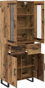 vidaXL Highboard 2 pcs Παλιό Ξύλο 69,5 x 34 x 180 εκ.