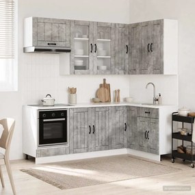 vidaXL Μονάδα κουζίνας LUCCA 8 pcs Γκρι Σκυροδέματος