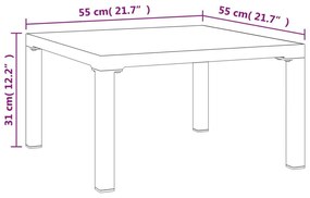 Τραπέζάκι Κήπου Γκρι 55 x 55 x 31 εκ. από DPC και Ατσάλι - Γκρι