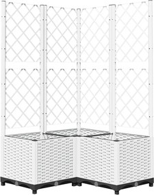 vidaXL Γλάστρα Κήπου Λευκό 80 x 80 x 136 cm