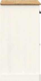 vidaXL Ντουλάπι με Συρτάρια VIGO Λευκό 78x40x75 εκ. Μασίφ Ξύλο Πεύκου