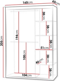 Ντουλάπα Mat V 160 συρόμενη