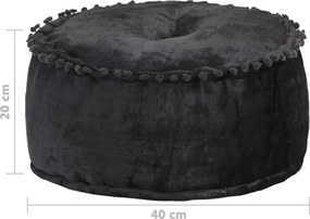 vidaXL Πουφ Στρογγυλό Ανθρακί 40 x 20 εκ. Βελούδινο