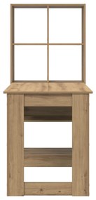 vidaXL Γραφείο με ράφι με αποθήκευση artisan δρυς 122 x 67 x 145 εκ.