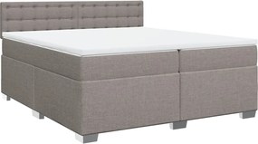 vidaXL Κρεβάτι Boxspring με Στρώμα Taupe 200x200 εκ. Υφασμάτινο